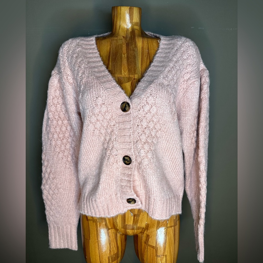 Button-Up Knit Oversized Cardigan